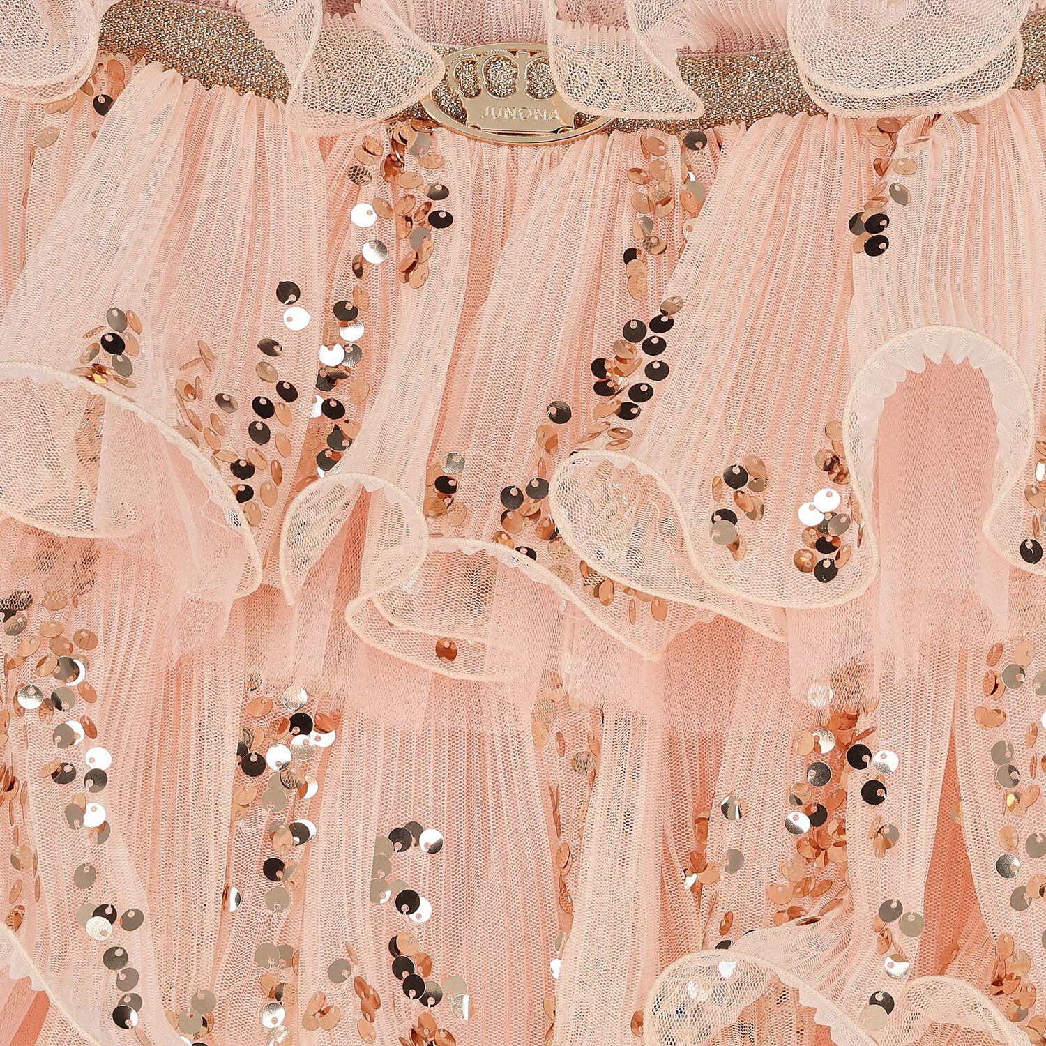 Girls Pink Sequin Ruffled Skirt, 1, hi-res