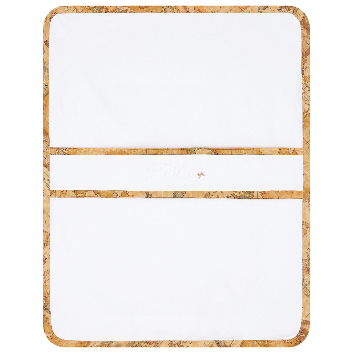 White & Beige Geo Map Baby Blanket, 1, hi-res