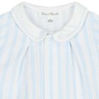 Baby Boys Blue & White Striped Romper, 1, hi-res