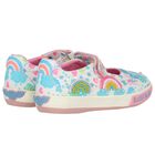 Girls Ivory & Pink Logo Shoes, 1, hi-res