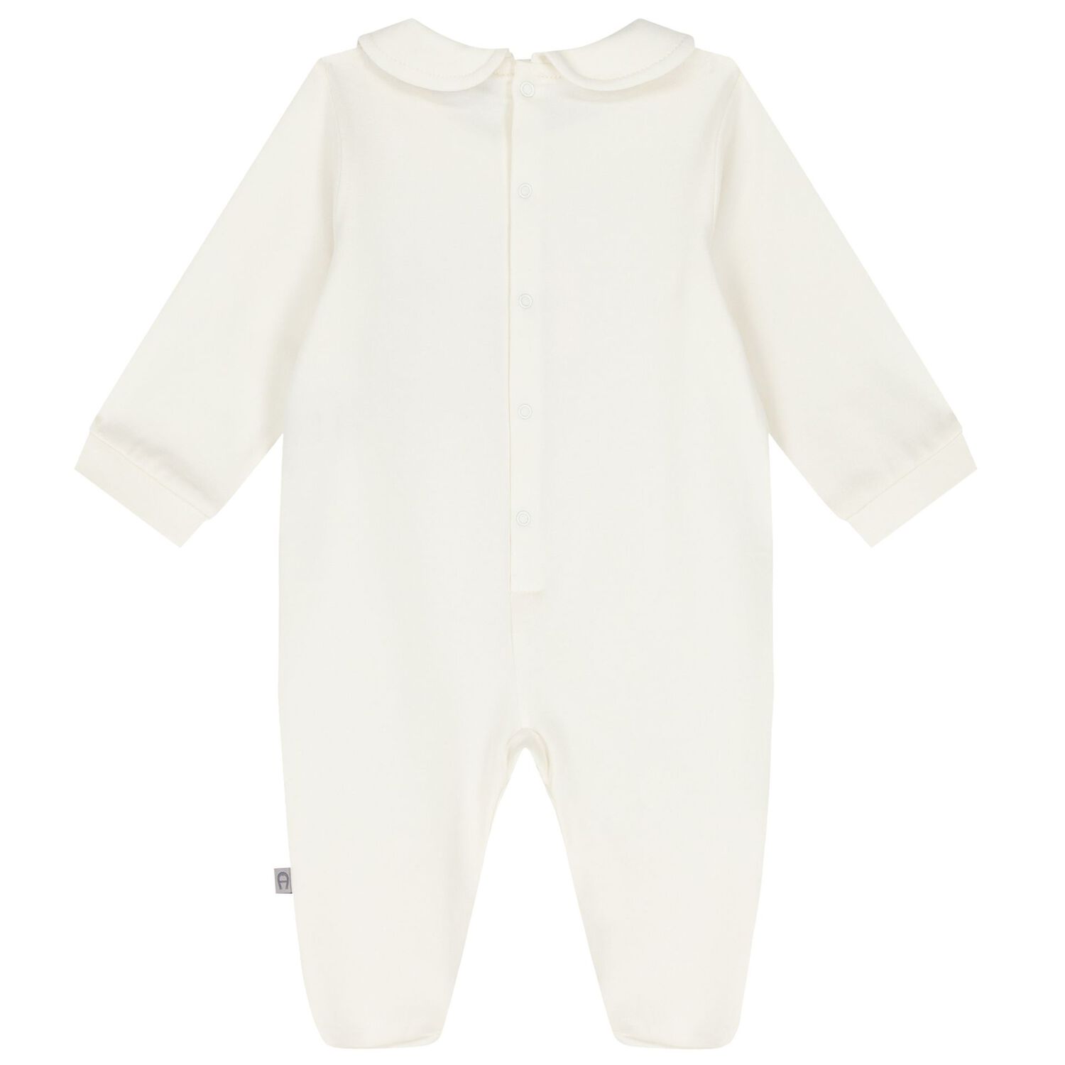 Baby Girls Ivory & Pink Logo Babygrow, 1, hi-res