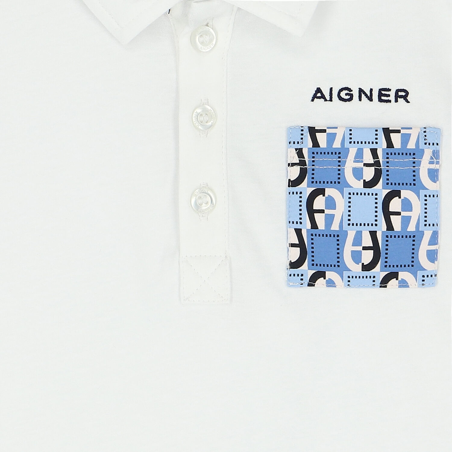 Younger Boys White Logo Polo Shirt, 1, hi-res