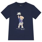 Boys Navy Blue Polo Bear T-Shirt, 1, hi-res