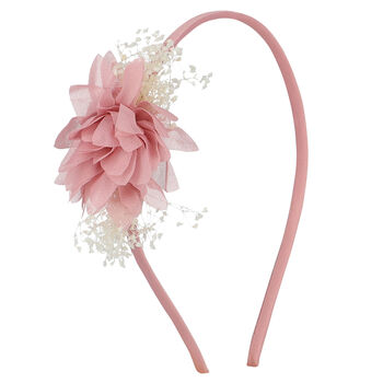 Girls Pink Flower Hairband