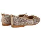 Girls Gold Glitters Ballerina Shoes, 1, hi-res