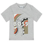 Younger Boys Grey Logo T-Shirt, 1, hi-res
