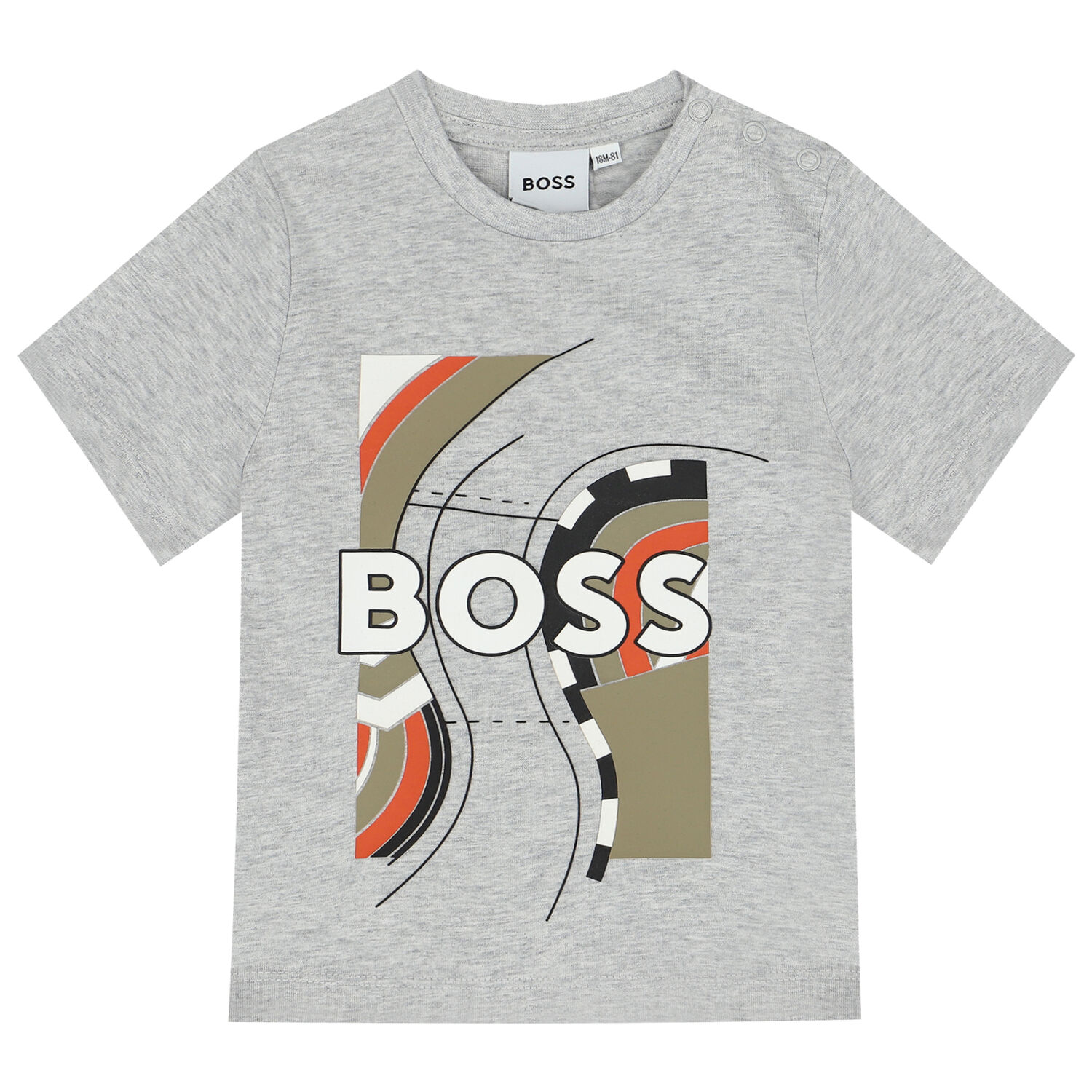 Younger Boys Grey Logo T-Shirt, 1, hi-res
