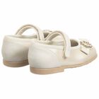 Younger Girls Ivory Ballerina Shoes, 1, hi-res