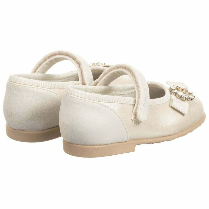 Younger Girls Ivory Ballerina Shoes, 1, hi-res image number null