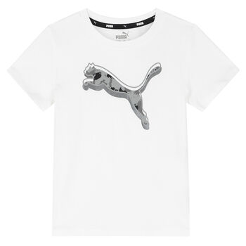 Girls White Logo T-Shirt