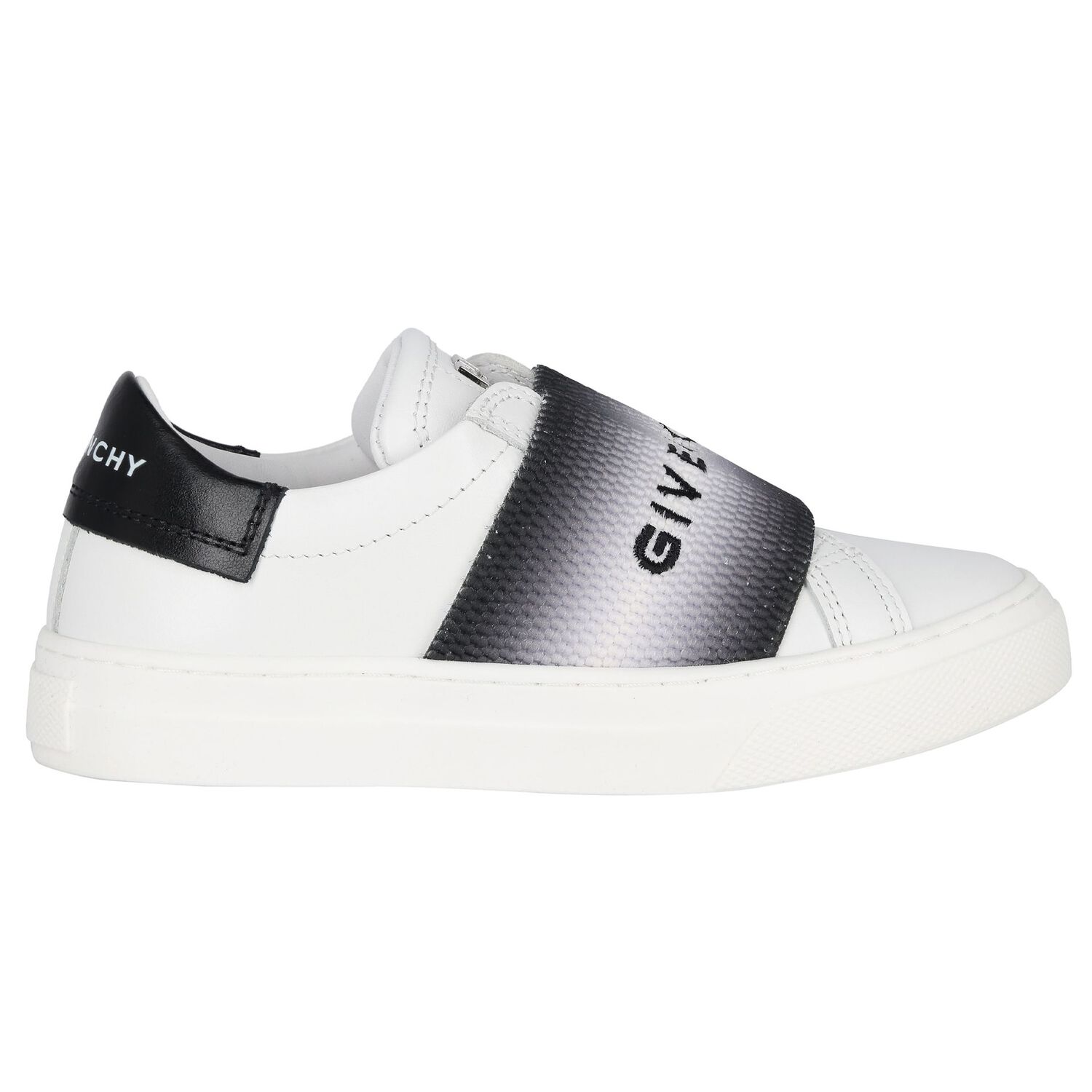 White & Black Logo Trainers, 1, hi-res