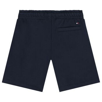 Boys Navy Blue Logo Shorts