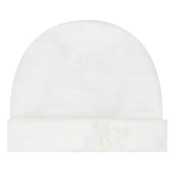 Baby Girls White Bow Hat