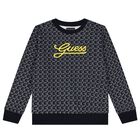 سويتشيرت أولاد بالشعار باللون الكحلي, 1, hi-res