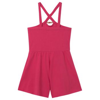 Girls Pink Criss Cross Strap Playsuit