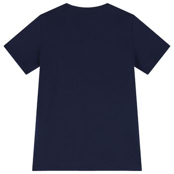 Boys Navy Blue Teddy Bear Logo T-Shirt