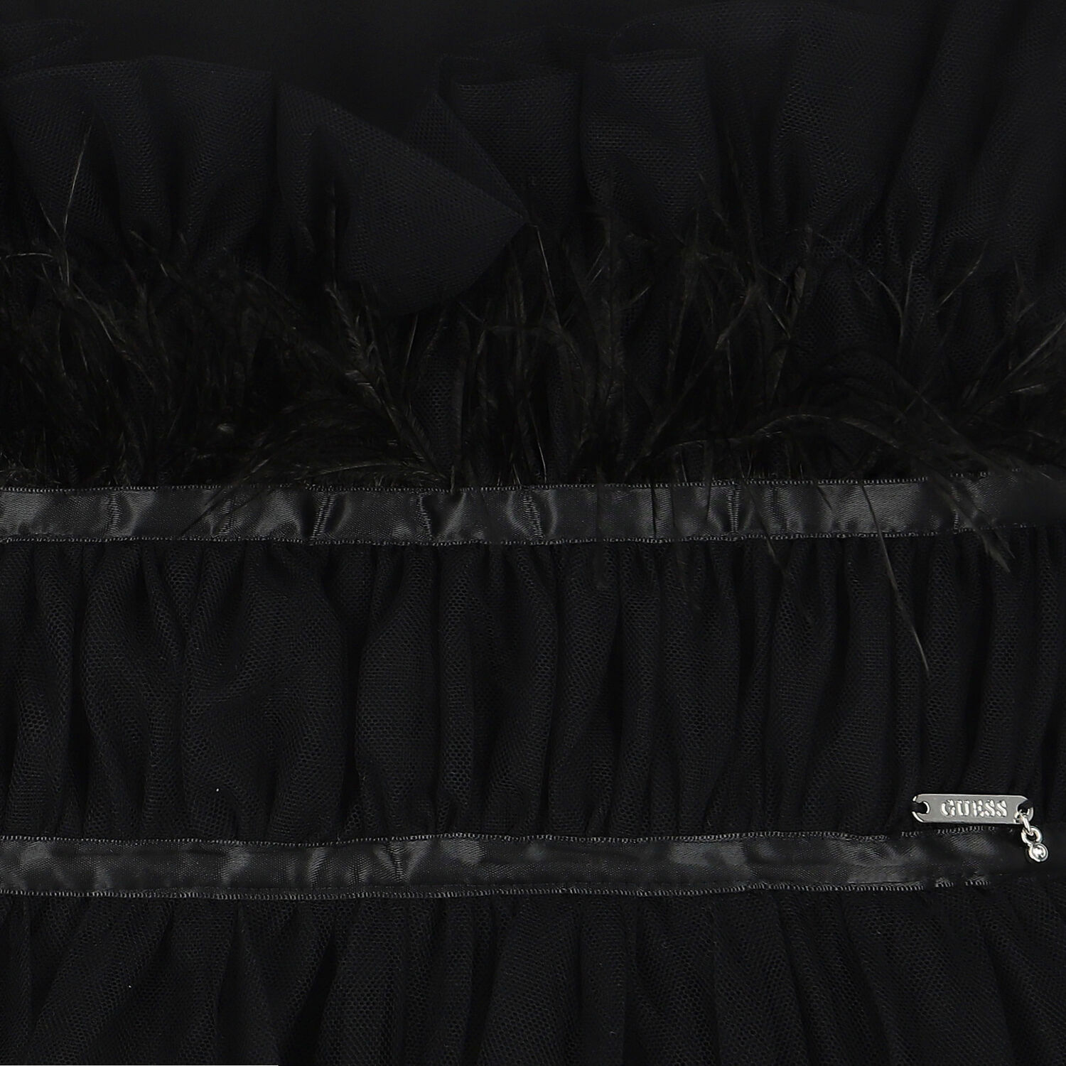 Girls Black Tulle Dress, 1, hi-res