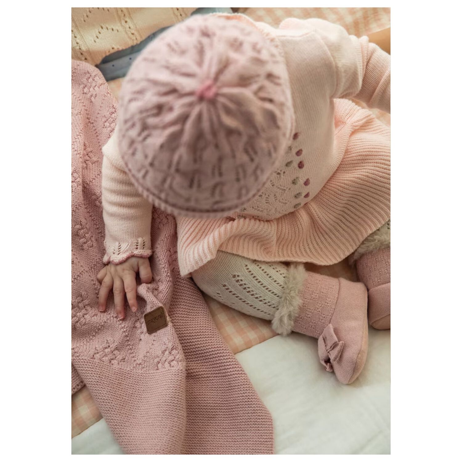 Baby Girls Pink Knitted Blanket, 2, hi-res image number null