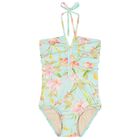 مايوة بنات بطبعة الزهور باللون الأزرق, 1, hi-res