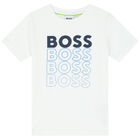 Boys White Logo T-Shirt, 2, hi-res