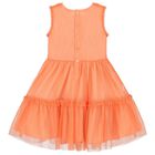 Girls Orange Tulle Dress, 2, hi-res
