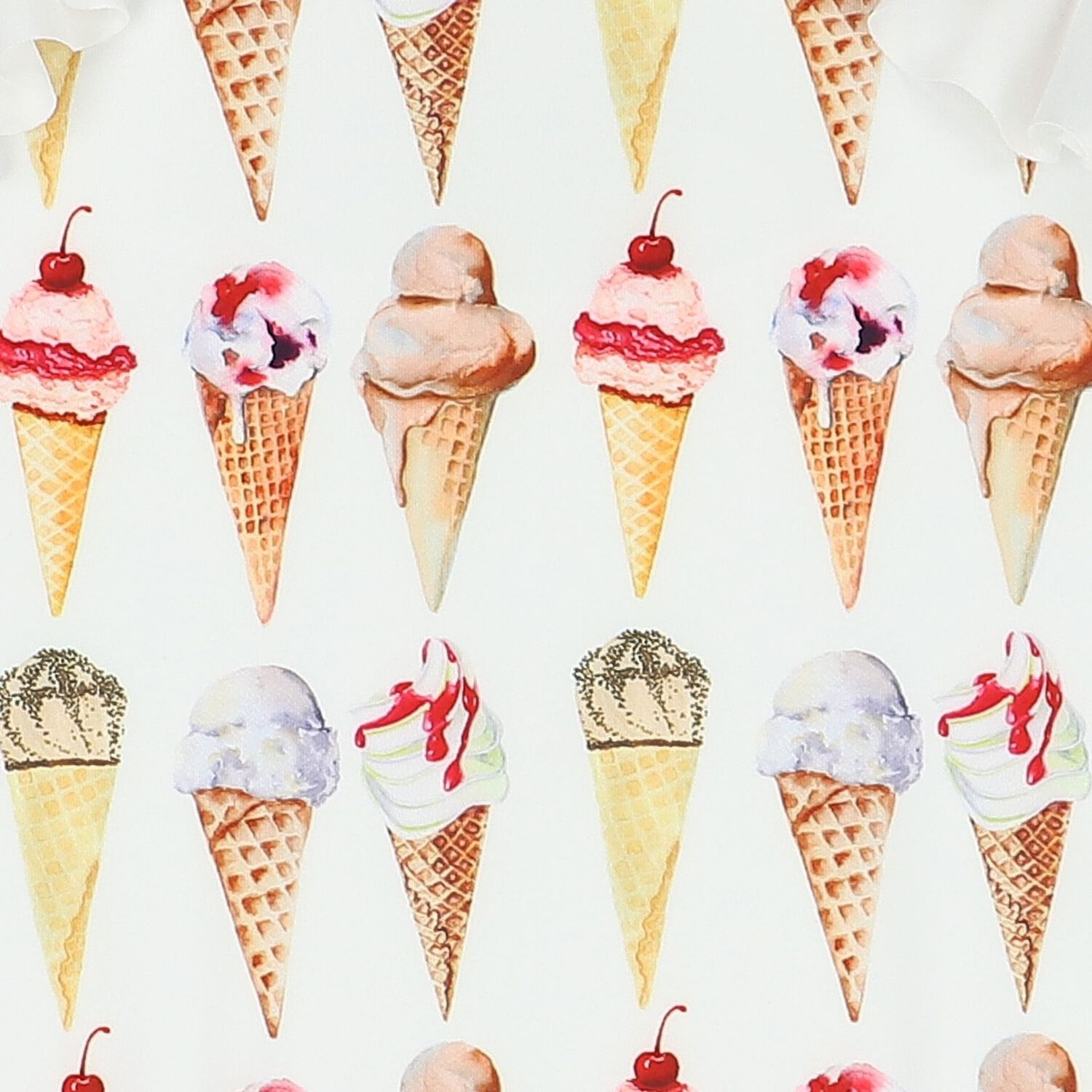 مايوة بنات بطبعة ايس كريم باللون الأبيض, 1, hi-res image number null