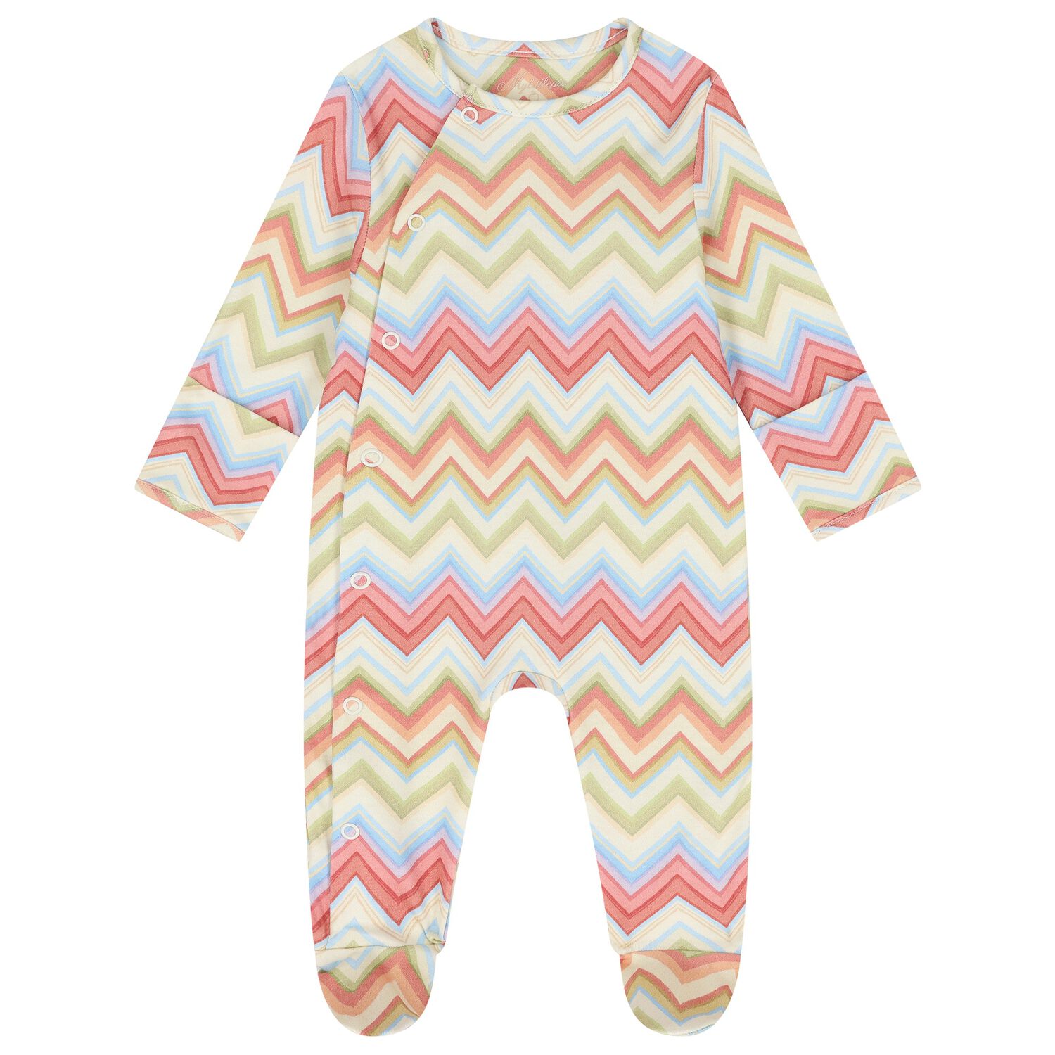 Multi-Coloured Zig Zag Babygrow, 1, hi-res