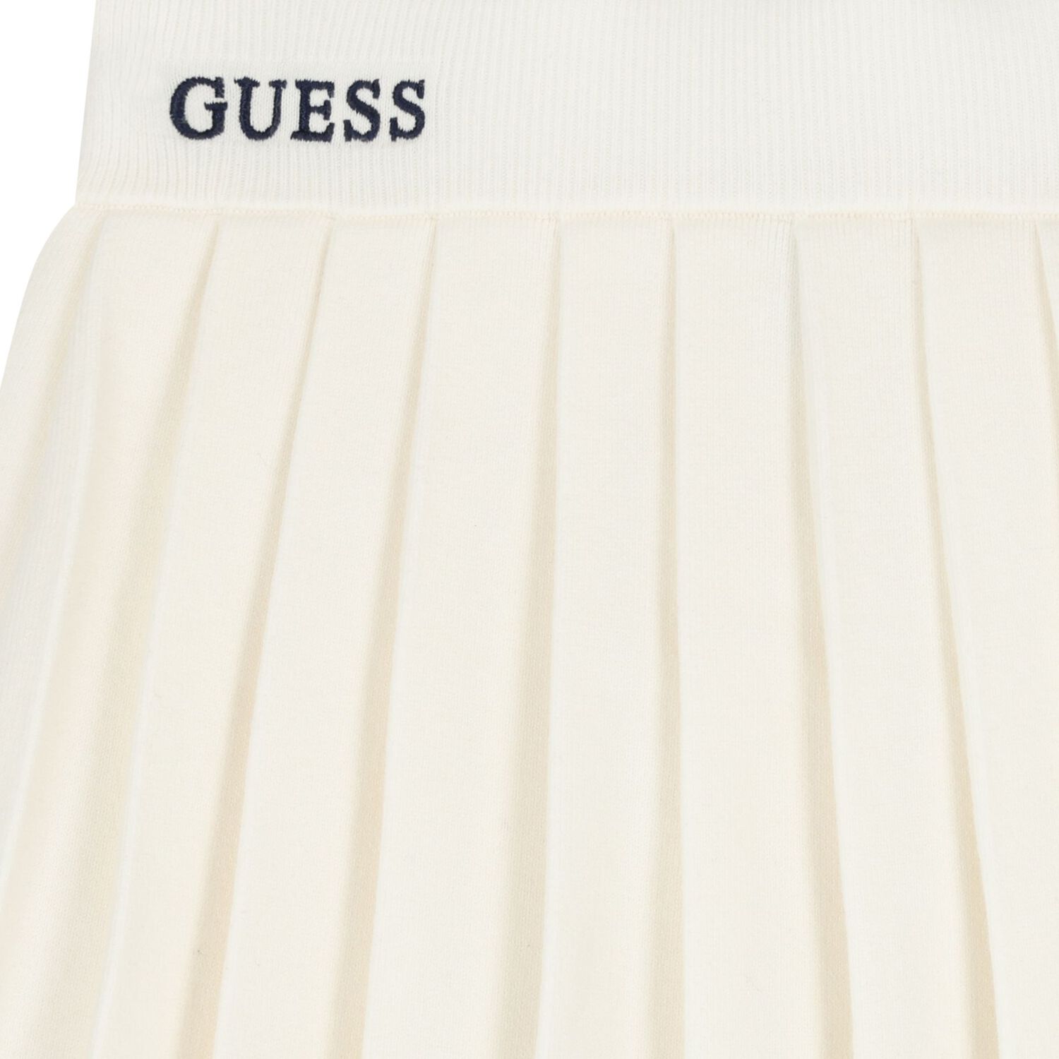 تنوره بنات محبوكه بطيات بالشعار باللون العاجى , 1, hi-res