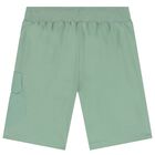Boys Green Logo Shorts, 1, hi-res