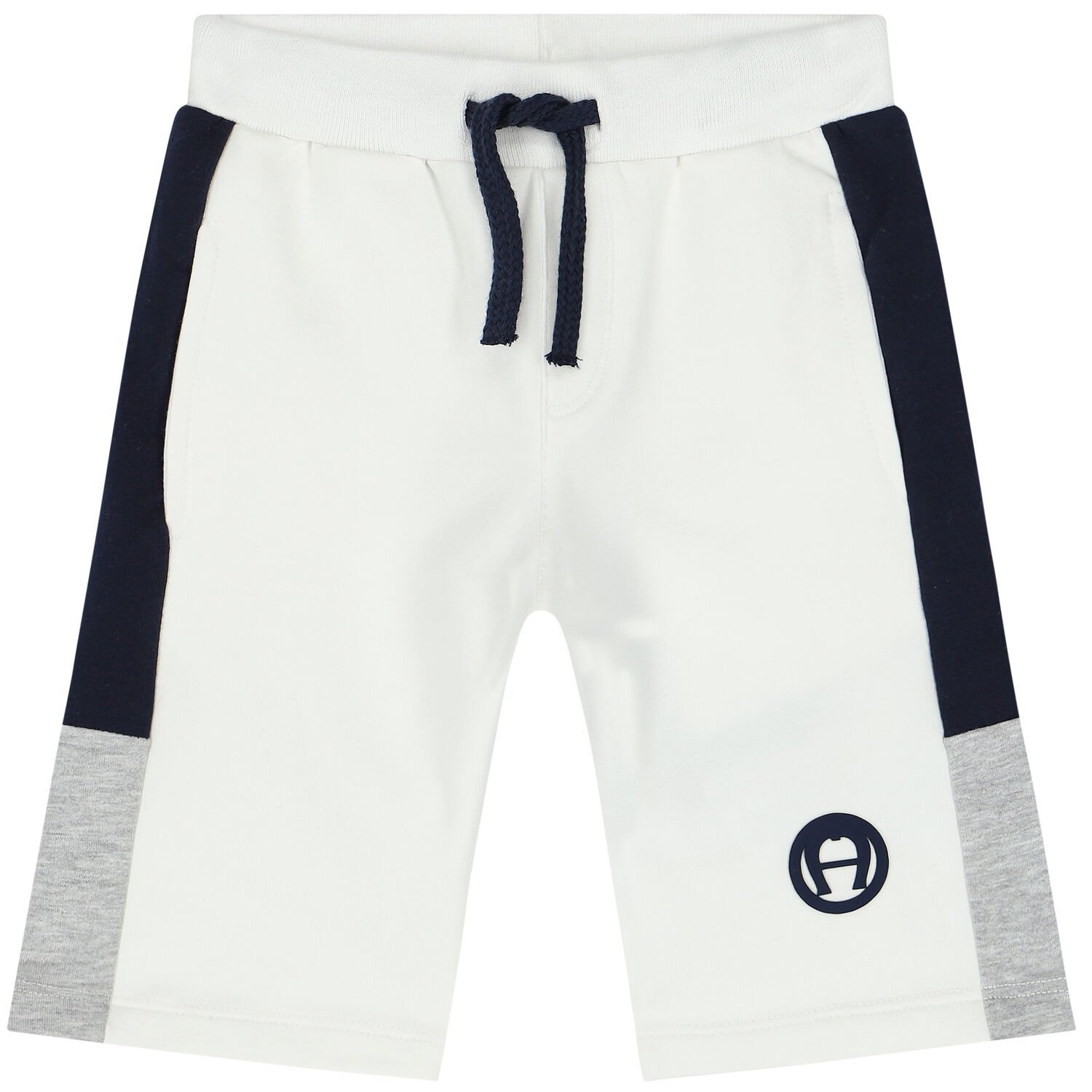 Younger Boys White Logo Shorts , 1, hi-res