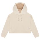Girls Beige Hooded Tracksuit, 1, hi-res
