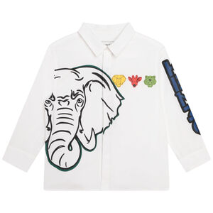 Boys White Elephant Logo Shirt