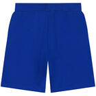 Boys Blue Logo Shorts, 1, hi-res