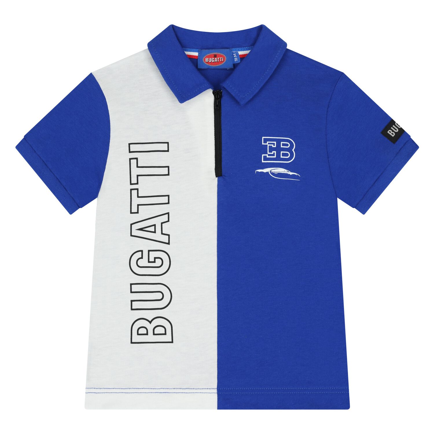 Younger Boys White & Blue Logo Polo Shirt, 2, hi-res