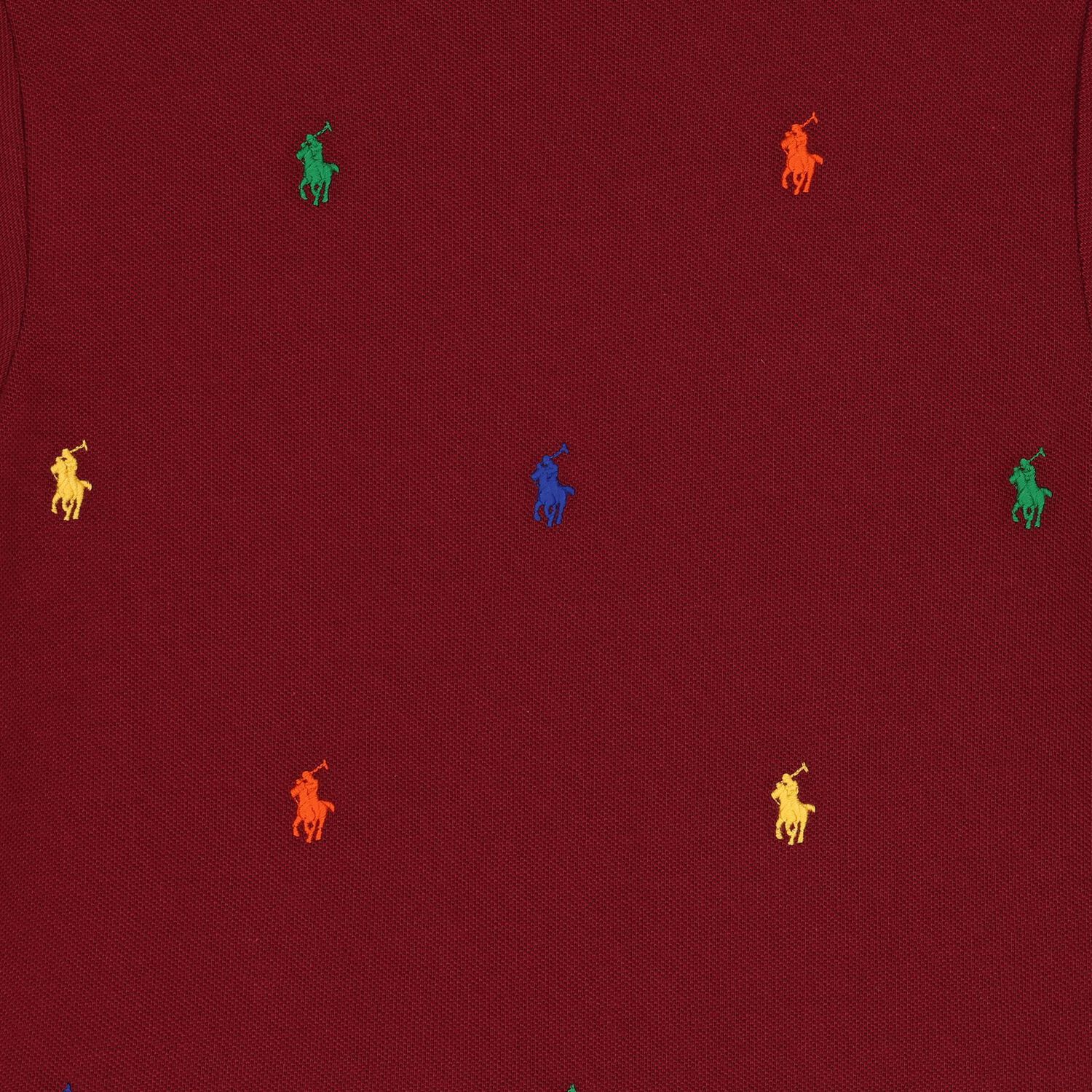 تيشيرت أولاد بالشعار باللون العنابي, 1, hi-res