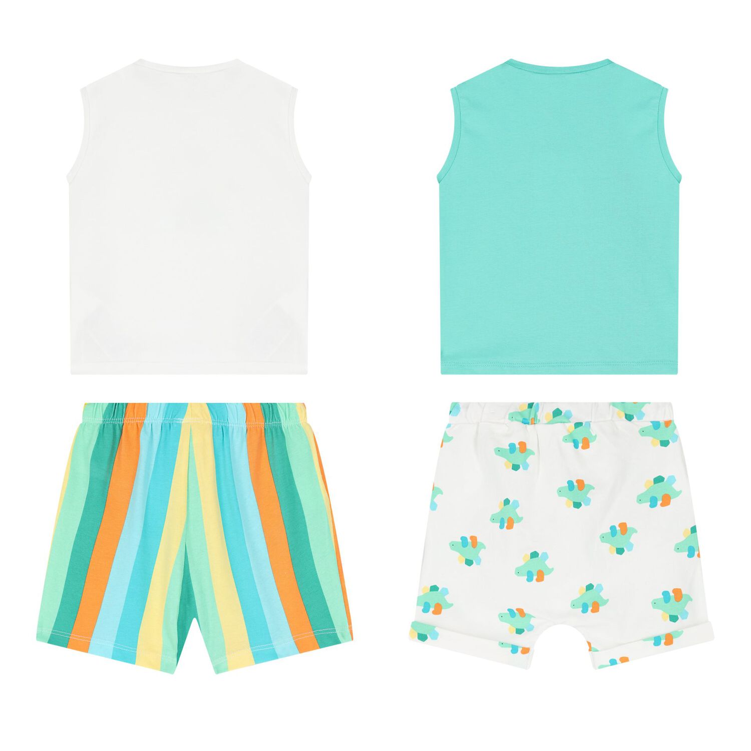 Baby Boys Green Dino Cotton Shorts Sets ( 2-Pack ), 1, hi-res