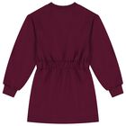 Girls Burgundy Embellished Logo Dress, 3, hi-res