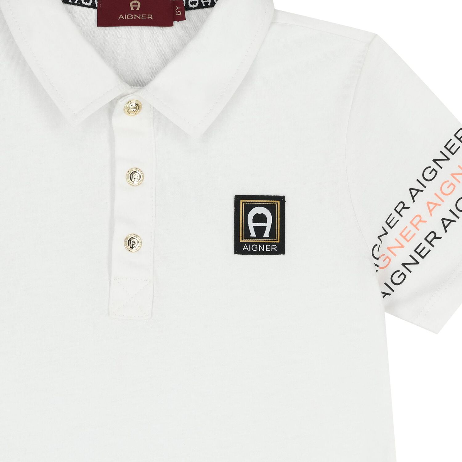 Boys White Logo Polo Shirt, 1, hi-res