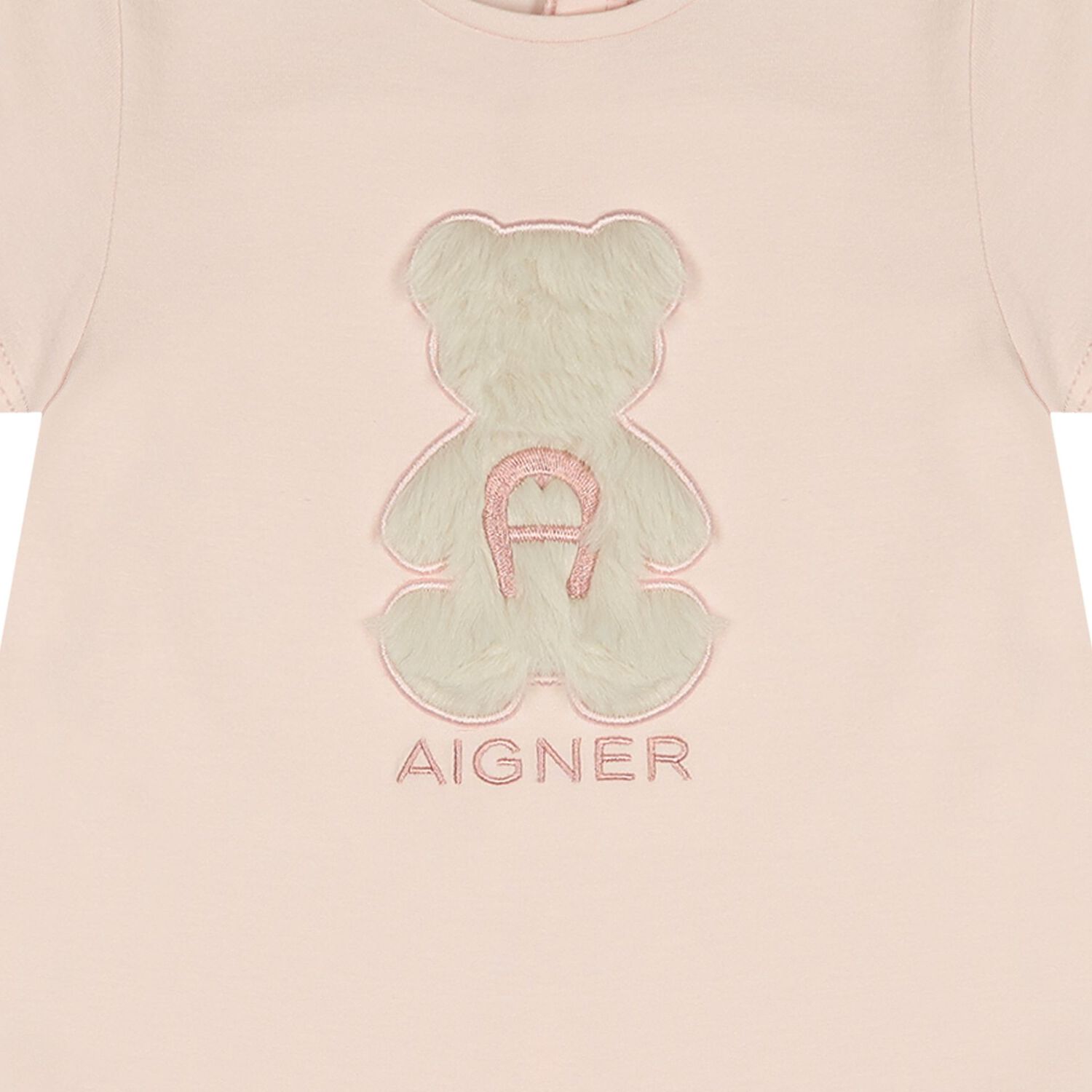 Younger Girls Pink Faux Fur Teddy Bear Dress, 3, hi-res