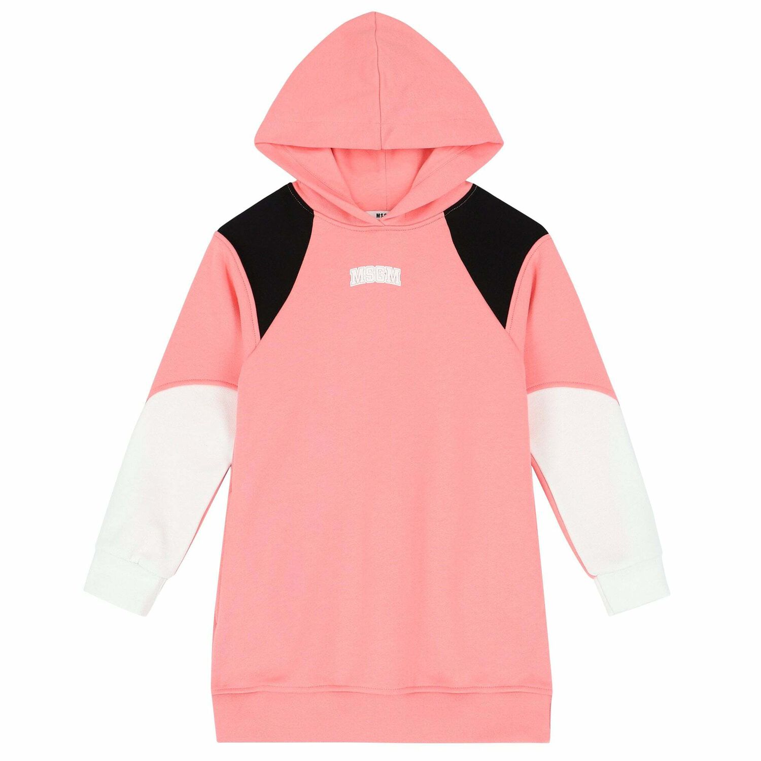 Girls Pink Logo Hooded Dress, 2, hi-res image number null