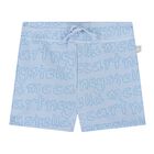 Baby Boys Blue Logo Print Shorts, 1, hi-res