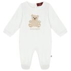 White Teddy Bear Logo Babygrow, 1, hi-res