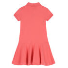 Girls Pink Logo Polo Dress, 1, hi-res
