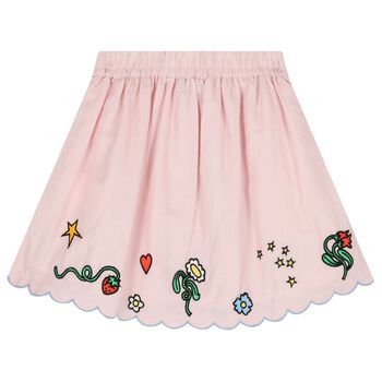 Girls Pink Flower Skirt
