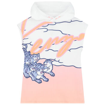Girls Pink & White Logo Dress