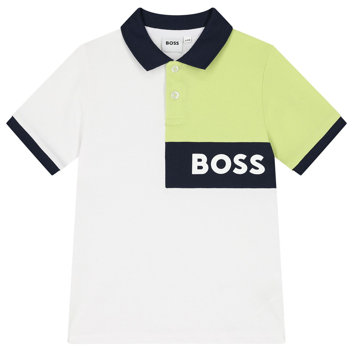 Boys White  & Navy Blue Logo Shorts Set, 2, hi-res