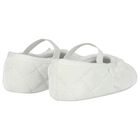 Baby Girls White Velvet Pre Walker Shoes, 1, hi-res