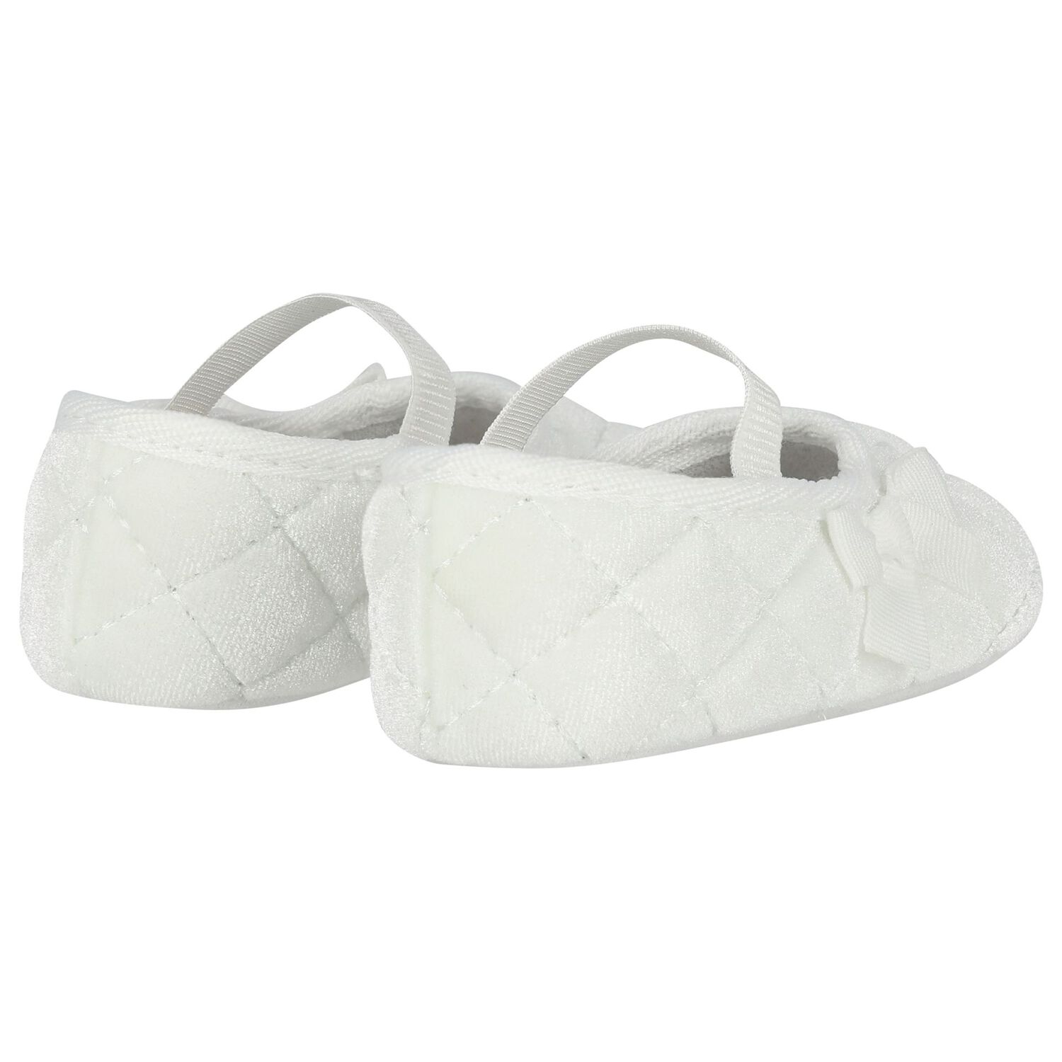 Baby Girls White Velvet Pre Walker Shoes, 1, hi-res