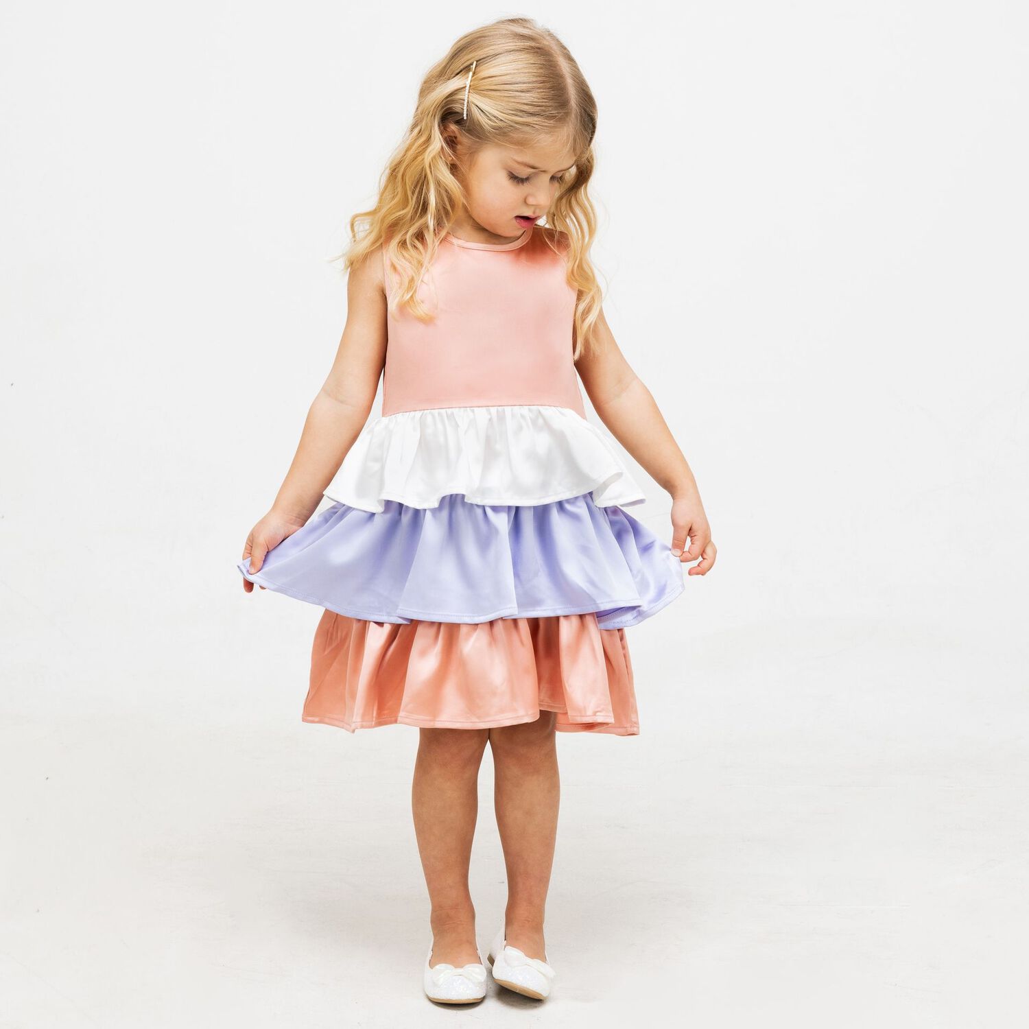 Girls Multi-Colored Layered Dress, 1, hi-res image number null