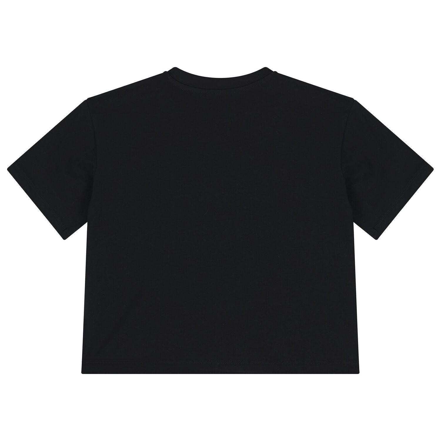 Girls Black Embellished Logo T-Shirt, 2, hi-res